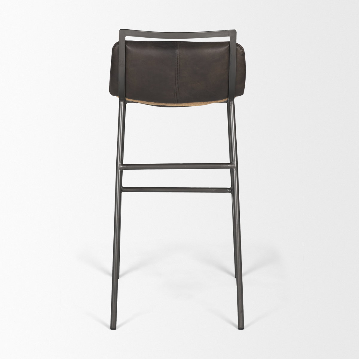 Kavalan Low Back 37.5in Seat Bar Stool | Ebony Leather with Black Metal, Counter & Bar Stool by Mercana, 17.7" length x 20.9" width x 37.5" height View 6