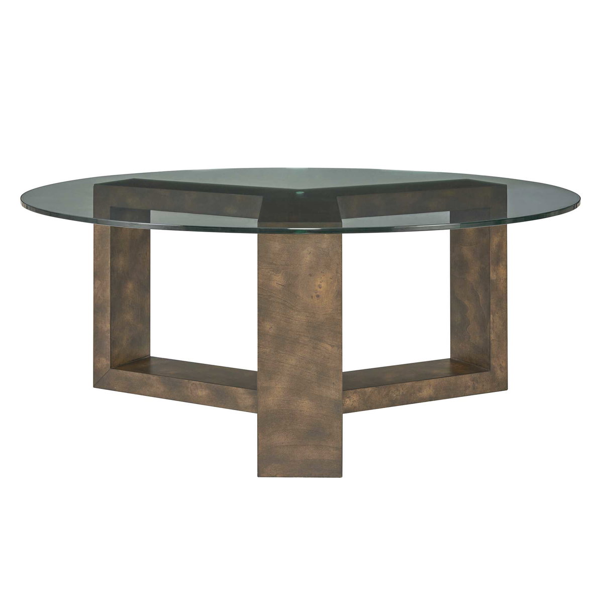 Ignis Round Glass Coffee Table, Furniture by Uttermost, 42" width x 16.5" height x 42" depth View 4