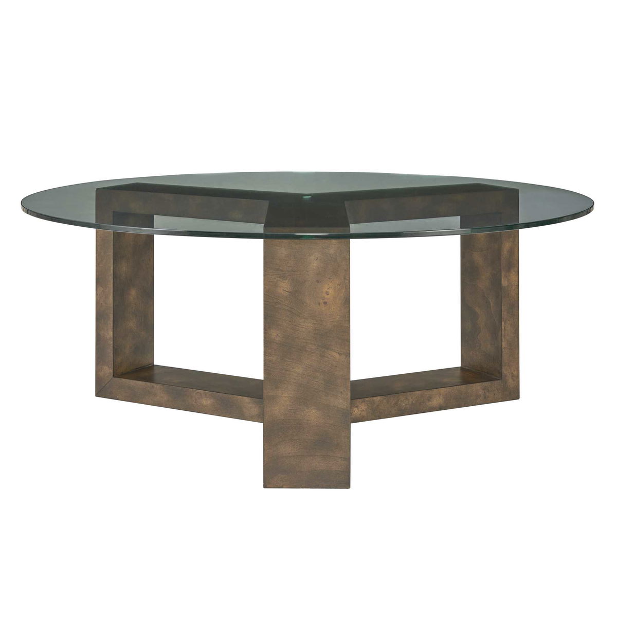 Ignis Round Glass Coffee Table, by Uttermost, 42" width x 16.5" height x 42" depth View 4