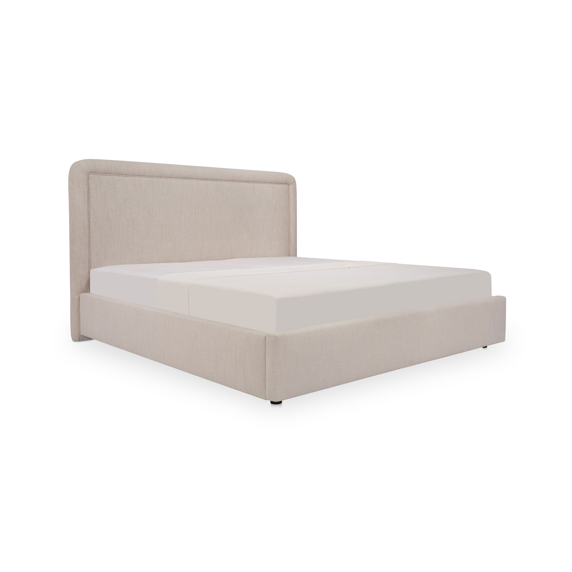 Simon King Storage Bed Flecked Beige, by Moe's Home, 7'6.55" width x 4'3.18" height x 7'4.98" depth View 2