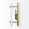 Stein 5L x 6W Gold with White Marble Shade Wall Sconce, by Mercana, 5" length x 6" width x 12" height thumbnail 4