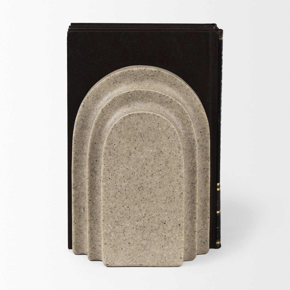Empire Sandstone Resin Arc Book End Set, Bookend by Mercana, 5.75" length x 5" width x 8" height View 6