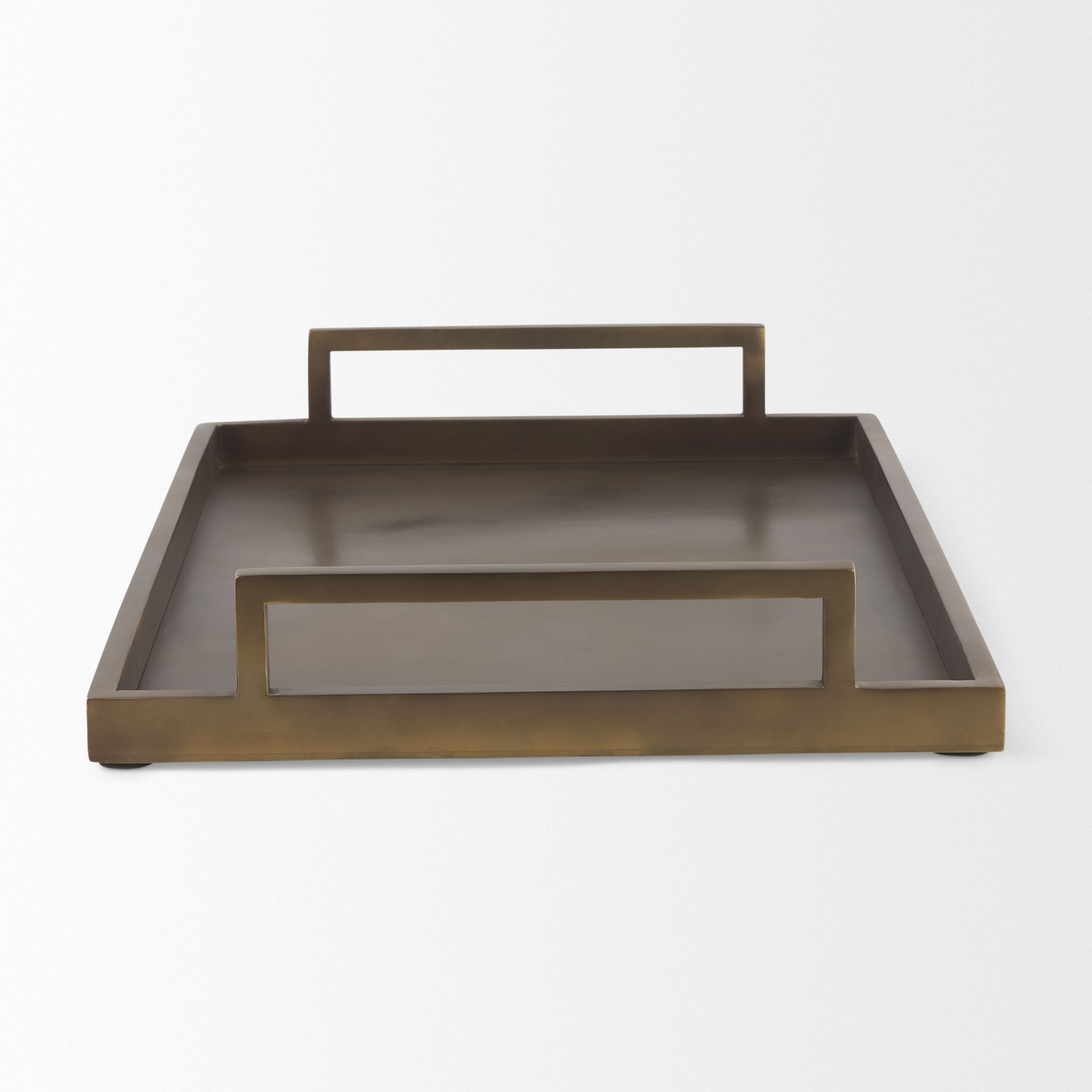 Shay Aluminium Tray - Large, Decorative Tray by Mercana, 22" length x 15" width x 3" height View 7