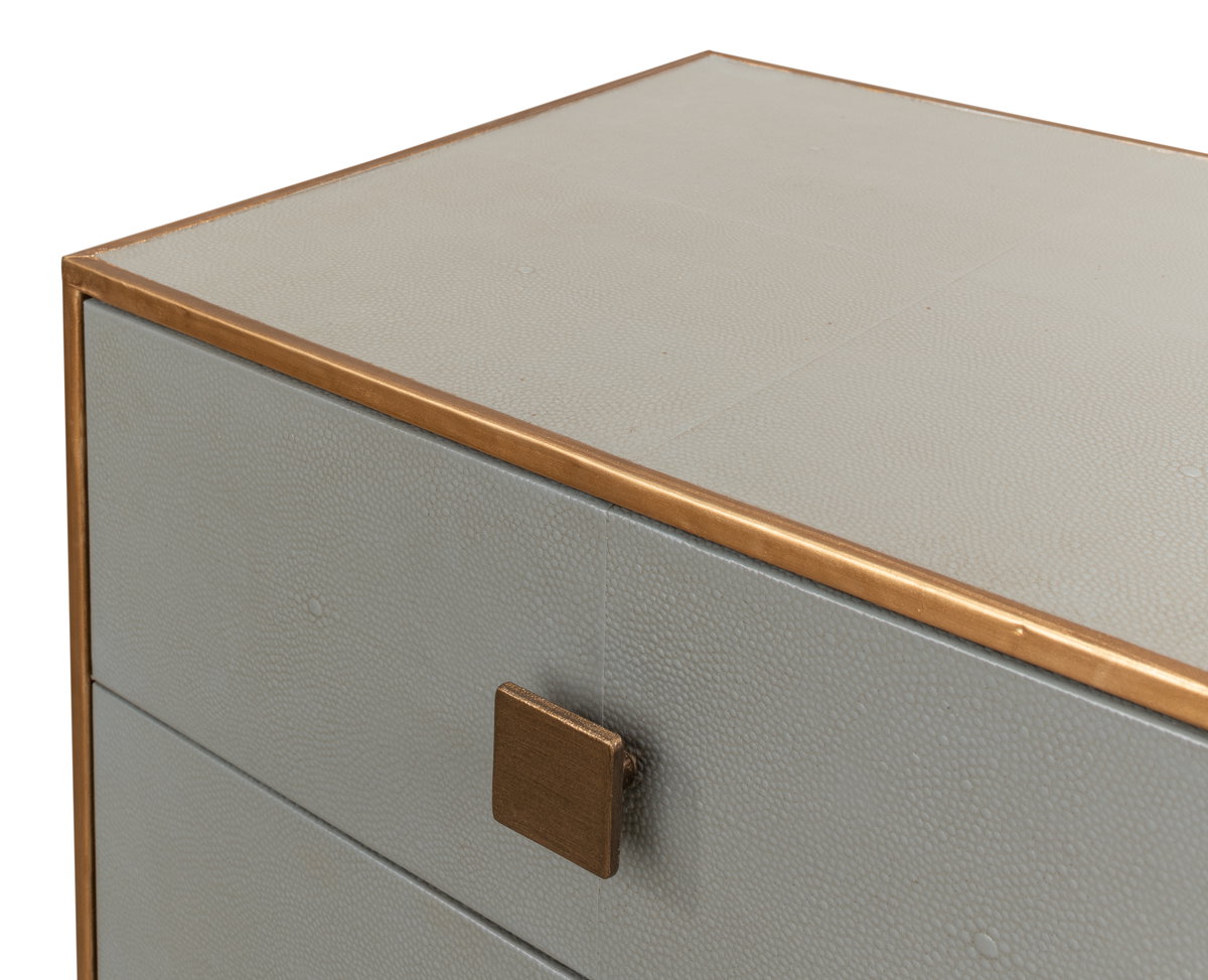 Gillian Two Drawer Nightstand  Storm Gry, by Sarreid, 1'3" length x 1'6" width x 2'1" height View 10