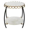 Chainlink White Marble Side Table, Side & End Table by Uttermost, 25.25" width x 21.75" height x 25.25" depth thumbnail 1
