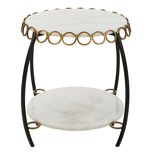 Chainlink White Marble Side Table