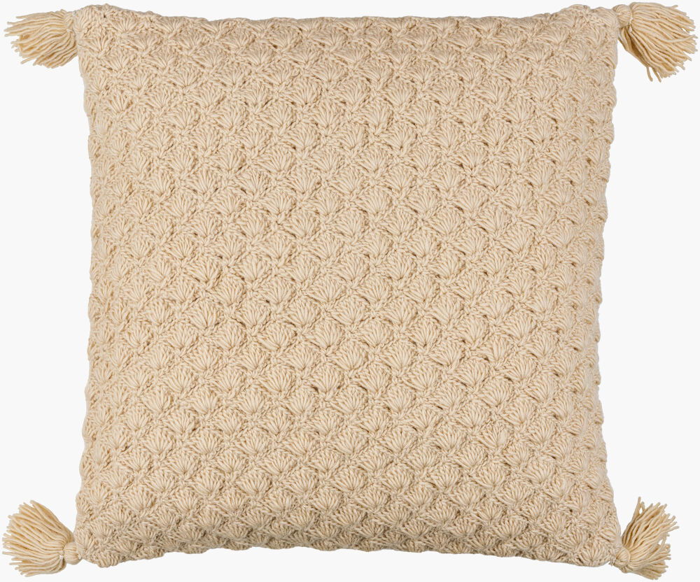 Makrome Accent Pillow Down, Decorative Pillow by Surya, 20" length x 20" width