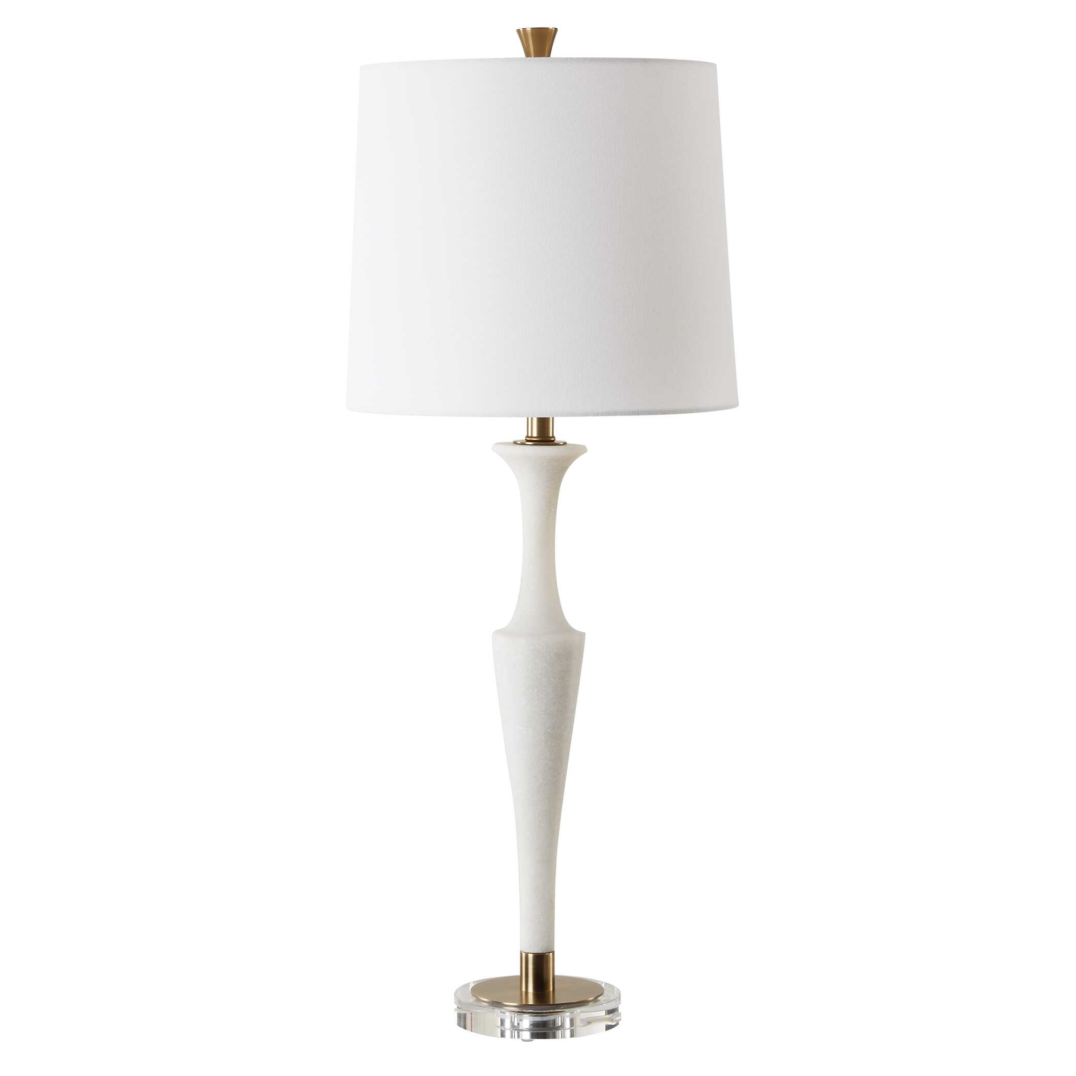 Colette White Stone Table Lamp, by Uttermost, 14" width x 35.5" height x 14" depth View 5