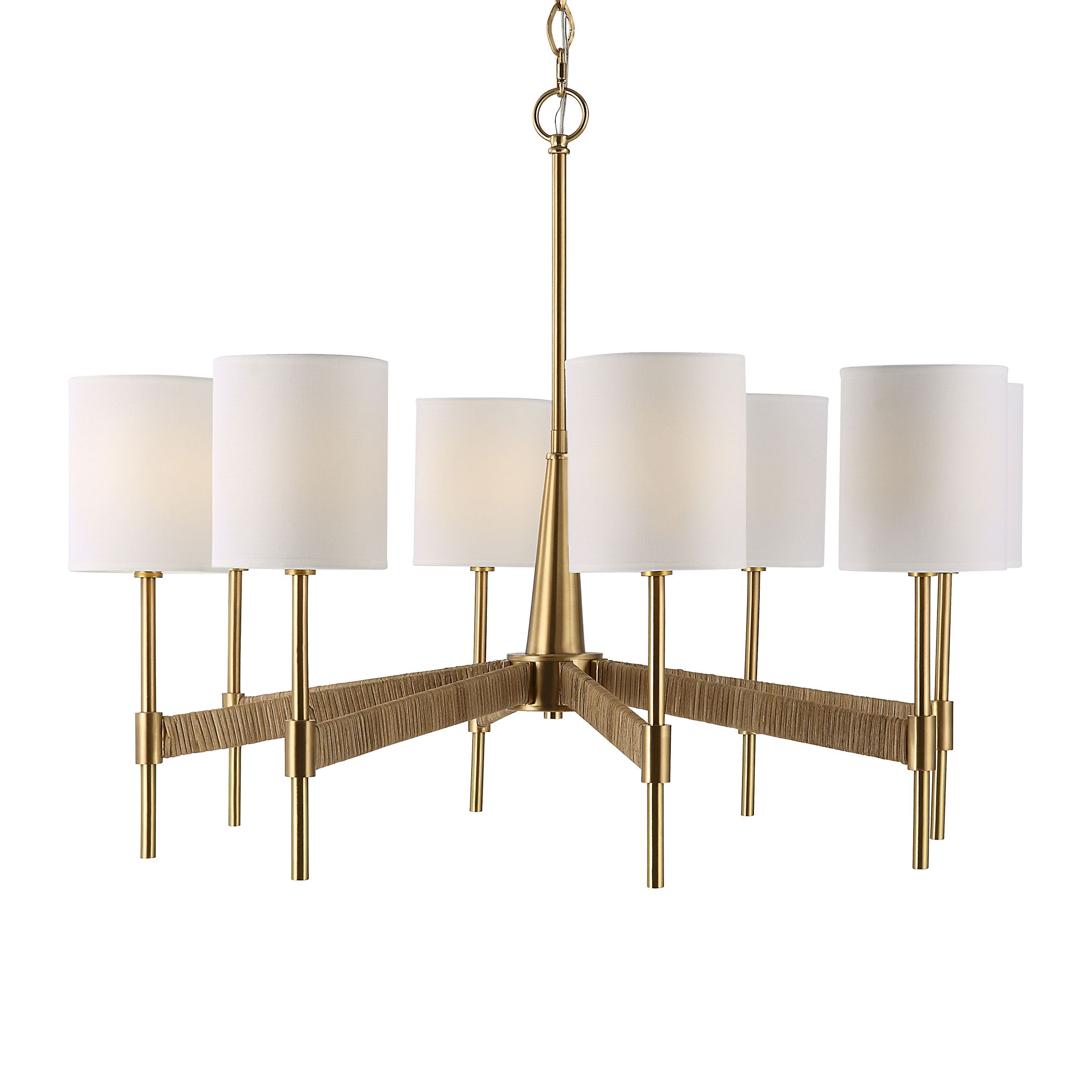 Lautoka Rattan 8 Light Chandelier, Ceiling Light by Uttermost, 32" width x 26" height x 32" diameter x 32" depth View 9
