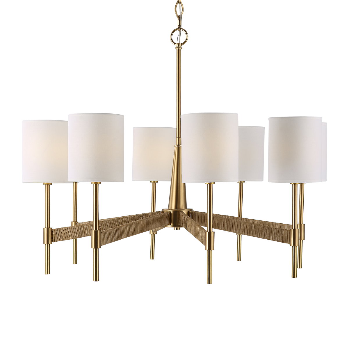 Lautoka Rattan 8 Light Chandelier, Pendant by Uttermost, 32" width x 26" height x 32" diameter x 32" depth View 9