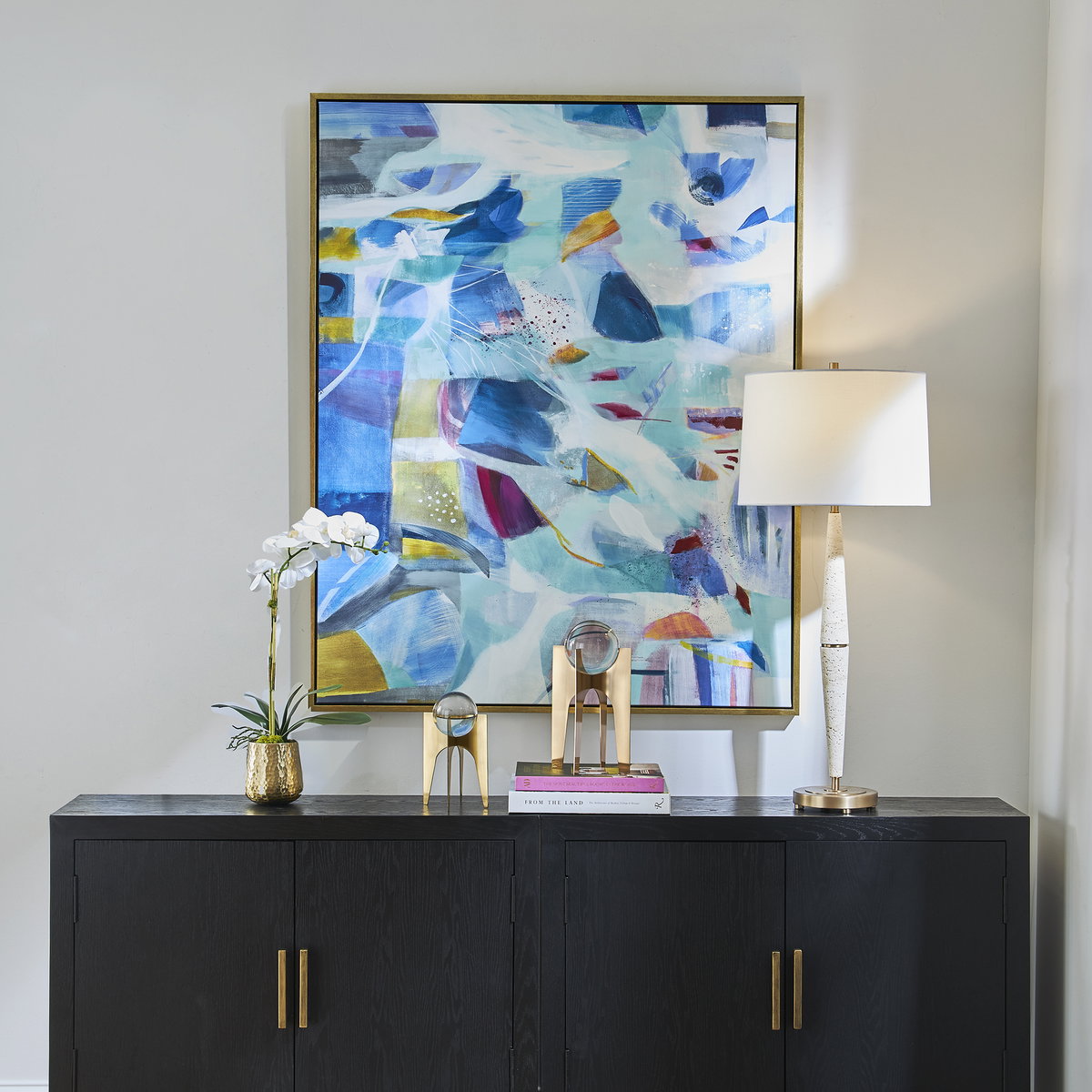 The Story Of Water Abstract Art, by Uttermost, 43.5" width x 54.5" height x 2" depth View 2