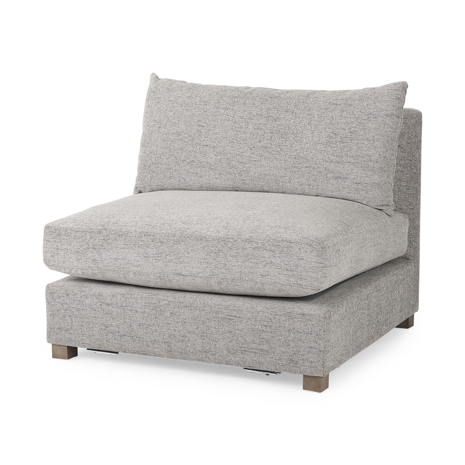 Valence  Medium Gray Armless Sectional Piece, Sectional Sofa by Mercana, 38.19" length x 38.58" width x 28.35" height View 1