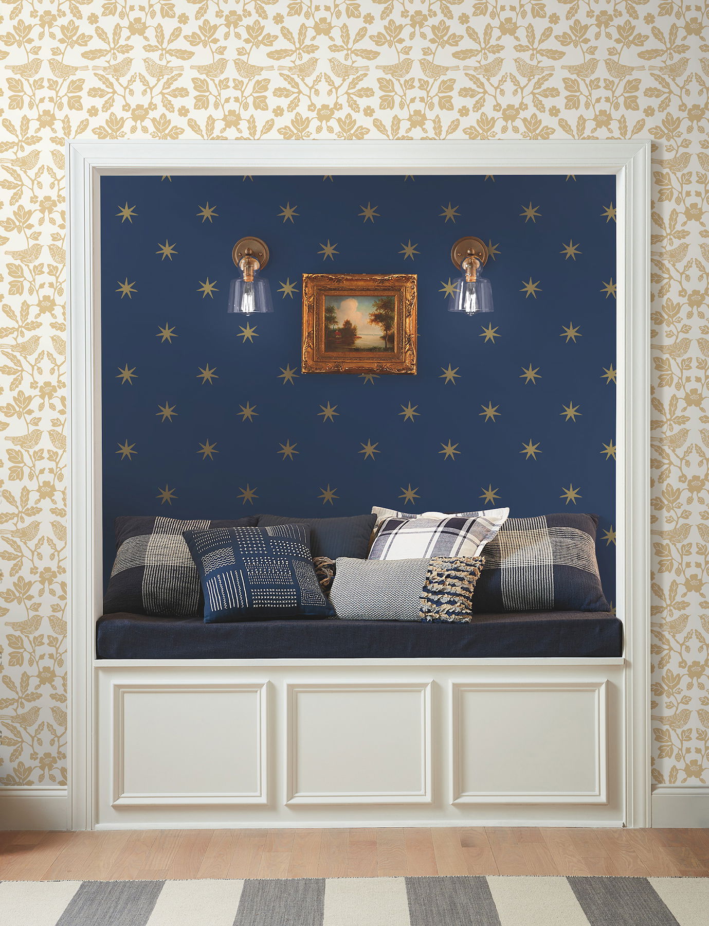 Sparrow & Oak Ochre Yellow Peel & Stick Wallpaper large image 