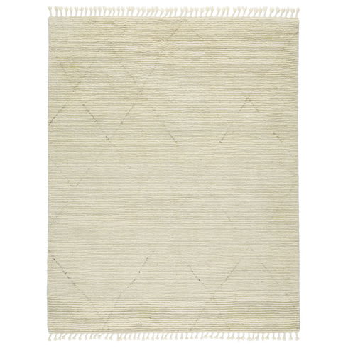Manesa Hand-Knotted Trellis Cream/ Dark Brown Area Rug