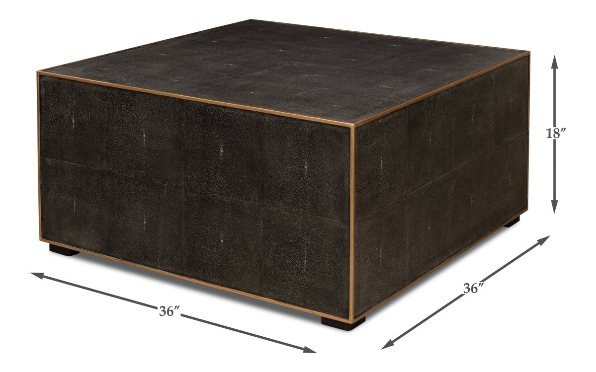 Midnight Coffee Table, by Sarreid, 3' length x 3' width x 1'6" height View 11