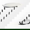 Bombola II (Large) 18L x 18W White Round Marble Top with Black Metal Frame Accent Table thumbnail 4