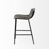 Kavalan Low Back 33.5in Seat Counter Stool | Ebony Leather with Metal, Counter & Bar Stool by Mercana, 17.7" length x 20.9" width x 33.5" height thumbnail 5