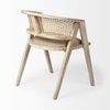 Tabitha Cane Back Dining Arm Chair | Polyester with Blonde Wooden, Dining Chair by Mercana, 23" length x 23" width x 30" height thumbnail 7