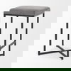 Frodo  Gray Fabric Seat with Black Iron Frame Counter Stool thumbnail 5