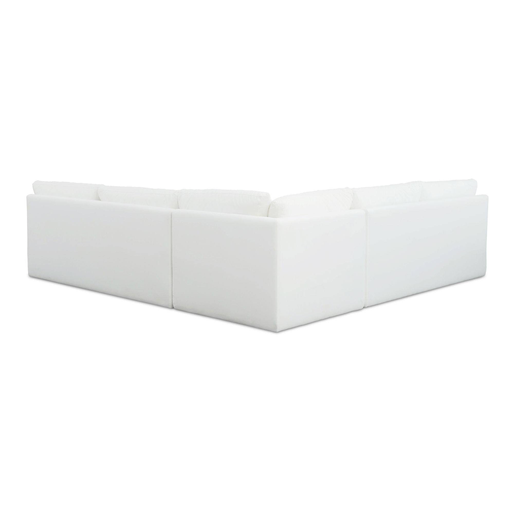 Miles Outdoor Modular 3 Piece White, Outdoor Furniture by Moe's Home, 9'6" width x 2'11.8" height x 9'6" depth View 2