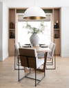 Stamford High-Back Dining Side Chair | Beige Linen with Black Metal, Dining Chair by Mercana, 25" length x 20.5" width x 36" height thumbnail 3