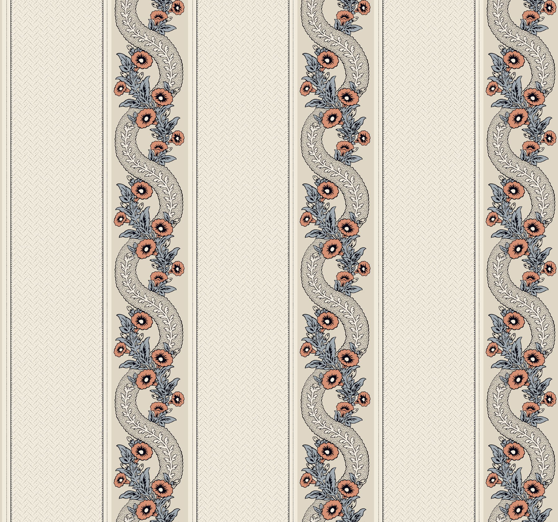 Abbey's Garland Coral Wallpaper large image 