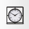 Raisa Black with Gold Antiquing Metal Table Clock, by Mercana, 3.05" length x 1.28" width x 3.05" height thumbnail 4
