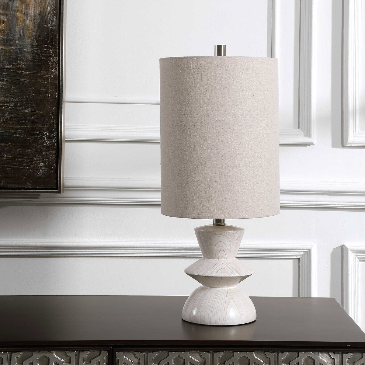 Stevens Bleached Wood Buffet Lamp, Table Lamp by Uttermost, 10" width x 23.5" height x 10" depth View 4