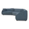 Fraser 3 Piece Modular Sectional With Wedge Slipper Deep Blue thumbnail 1