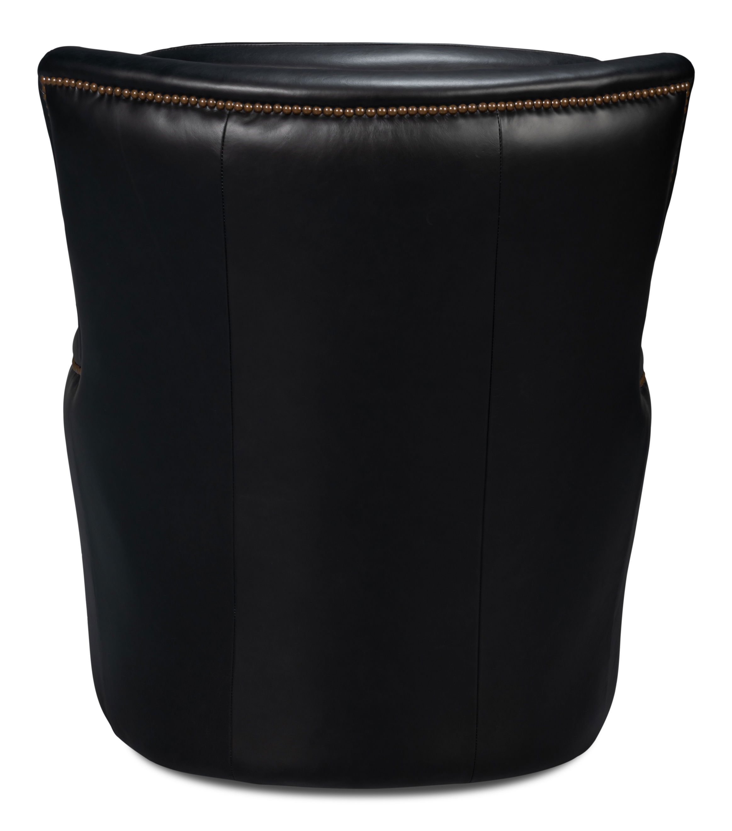 Baker Leather Swivel Chair, Onyx Black large image 