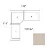 Warner Oatmeal 3 Piece Sofa Set with Corner Piece thumbnail 1