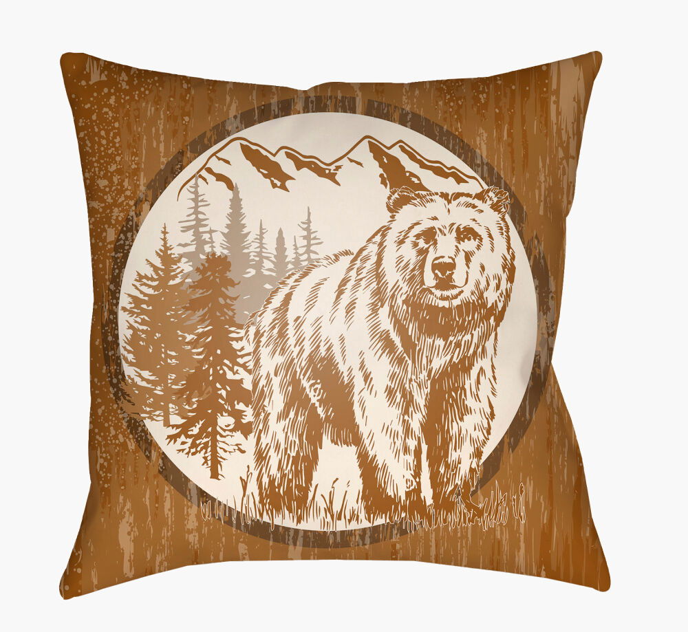 Lodge Cabin Accent Pillow, Decorative Pillow by Surya, 16" length x 16" width