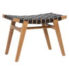 Camila Stool Natural teak black leather thumbnail 0