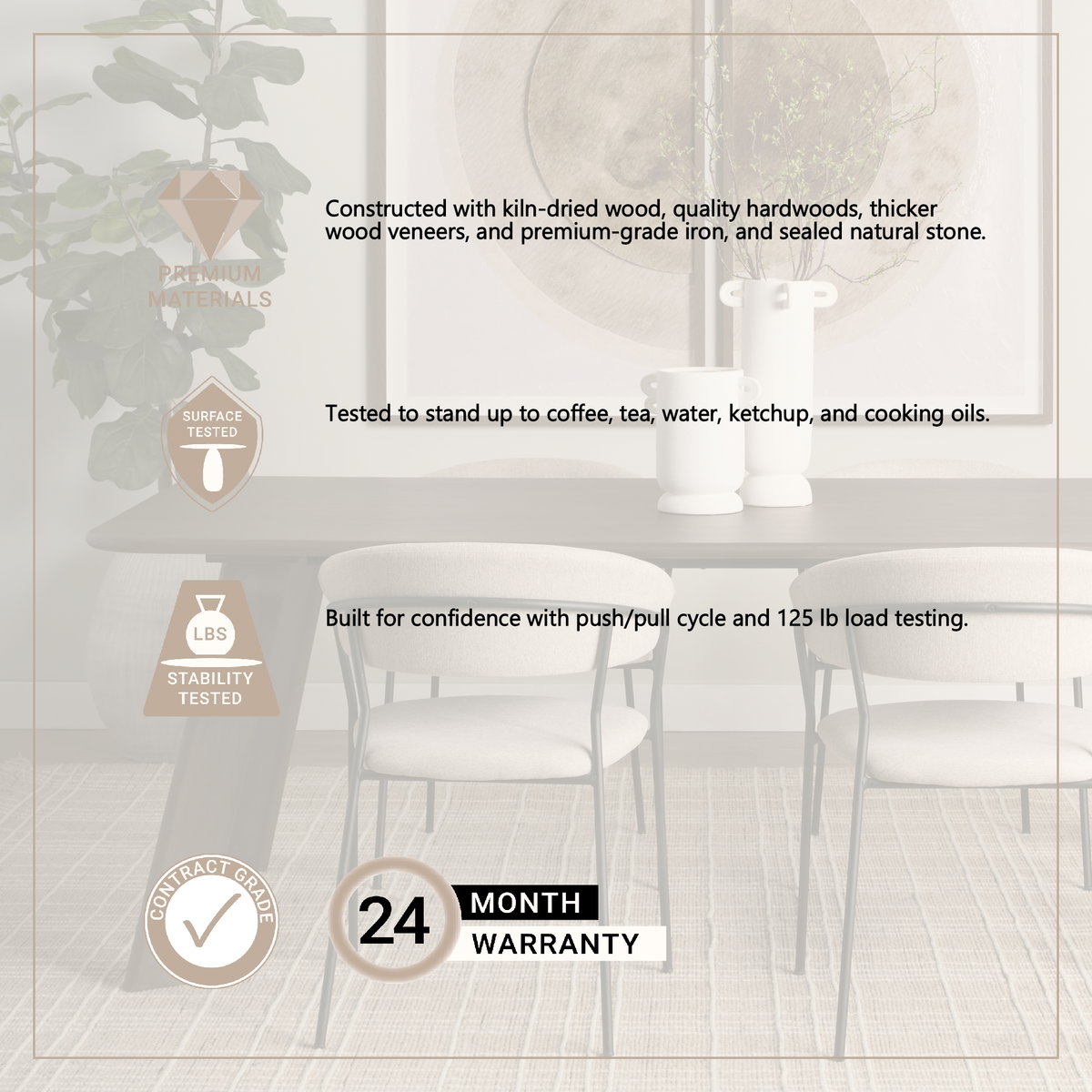 Welborn 84'L x 42'W Rectangular Dining Table | Modern | Dark Brown Wood | Seats 8, by Mercana, 84" length x 42" width x 30" height View 4