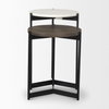 Larkin Marble & Dark Brown Wood Tabletop Nesting End/Side Tables, Side & End Table by Mercana, 16" length x 16" width x 24" height thumbnail 3