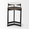 Larkin Marble & Dark Brown Wood Tabletop Nesting End/Side Tables thumbnail 1