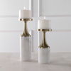 Castiel Marble Candleholders Set/2, Decorative by Uttermost, 4.75" width x 13" height x 4.75" depth thumbnail 2