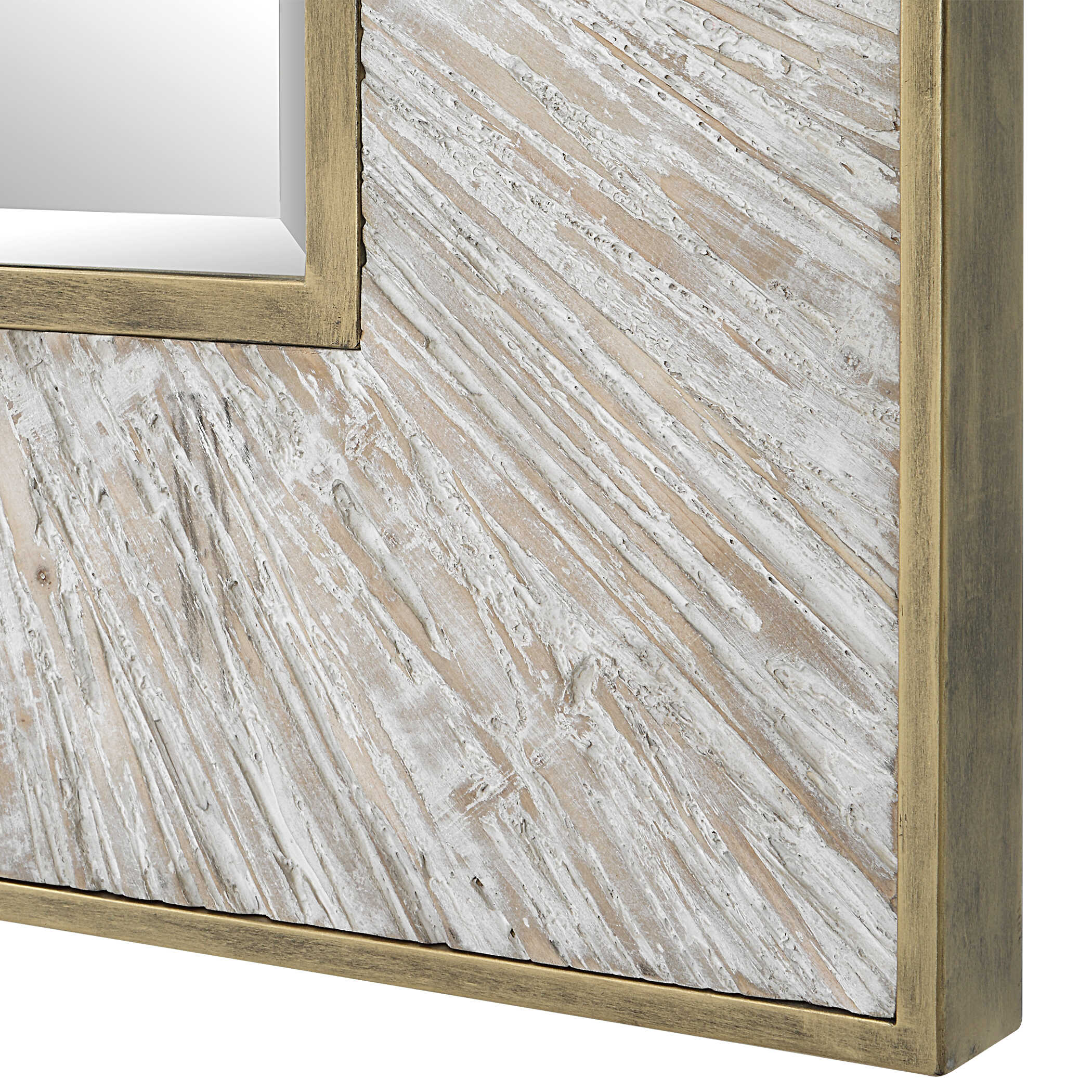 Wharton Whitewashed Square Mirror, by Uttermost, 41.5" width x 41.5" height x 2" depth View 7
