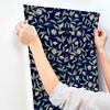 Jasmine Blue Metallic Wallpaper thumbnail 4