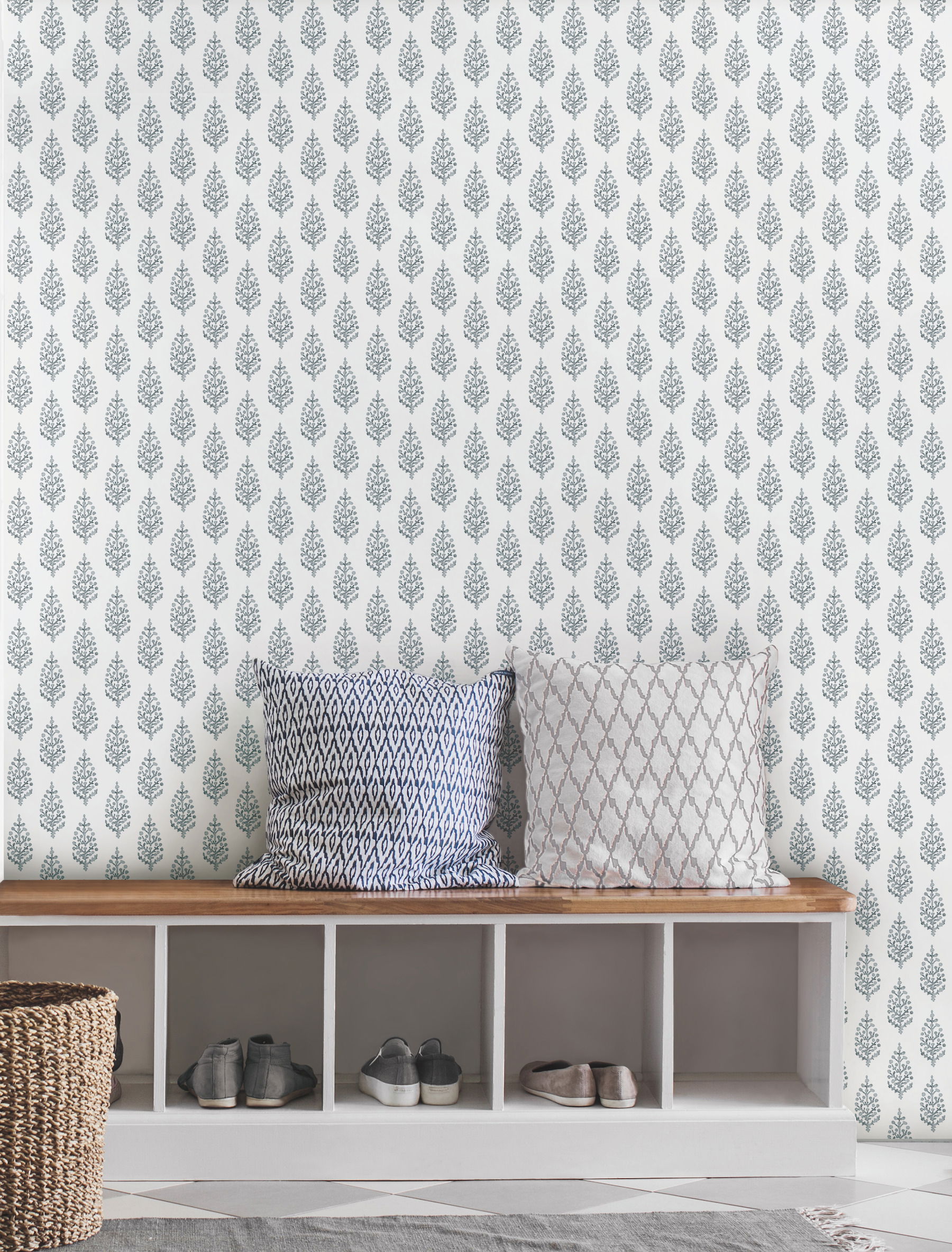 Paisley on Calico Grey Wallpaper large image 