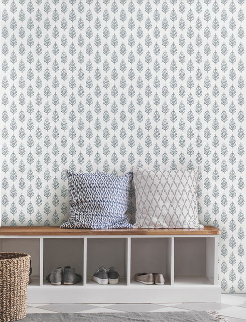 Paisley on Calico Grey Wallpaper