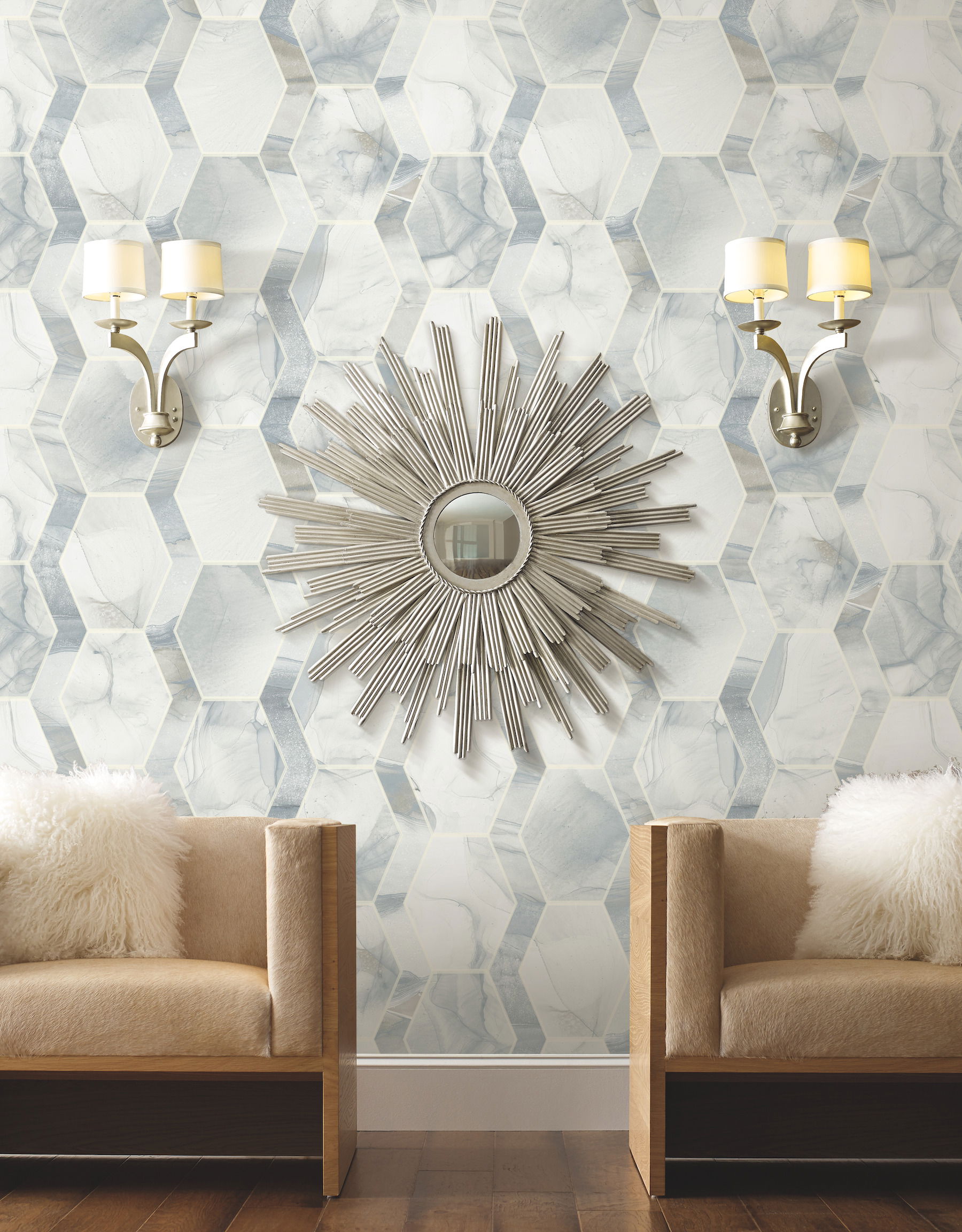 Earthbound Blue & Grey Wallpaper, by York Wall, 27' length x 2'3" width x 0.02" depth View 3