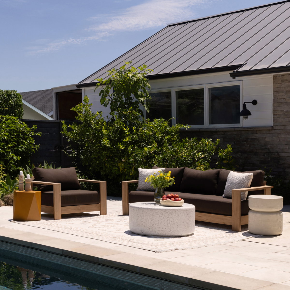 Naya Outdoor Sofa Brown, Sofas & Sectional by Dovetail, 94.5" width x 29.92" height x 33.46" depth View 7