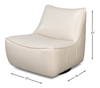 Kennett Swivel Chair Crystal White Leath, by Sarreid, 3' length x 2'9" width x 2'9" height thumbnail 12