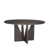 Tarro 60' Round Textured Espresso Wood with Geometrical Base Dining Table, by Mercana, 60" length x 60" width x 30" height thumbnail 1