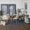 Rofi Blue Denim and Cream Cotton Stitched Square Pouf thumbnail 1