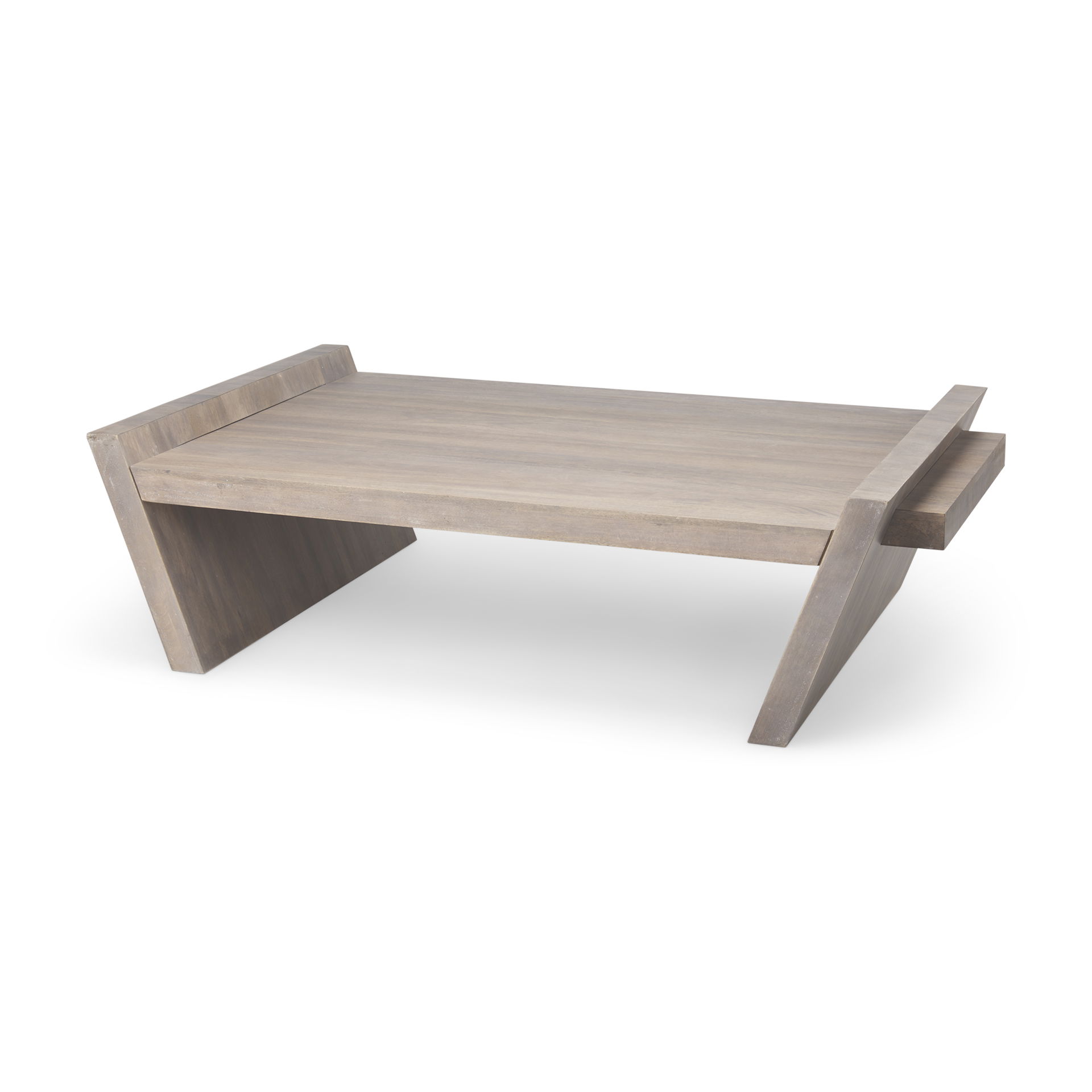 Elaine 59x36 Brown Solid Wood Top & Base Coffee Table large image 