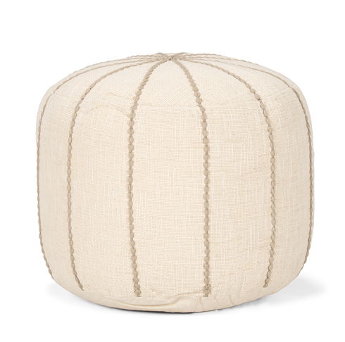 Sachi Beige with Stitching Pouf