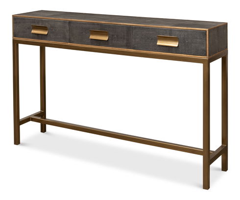 Gideon Shagreen Console Table, Ant.Grey