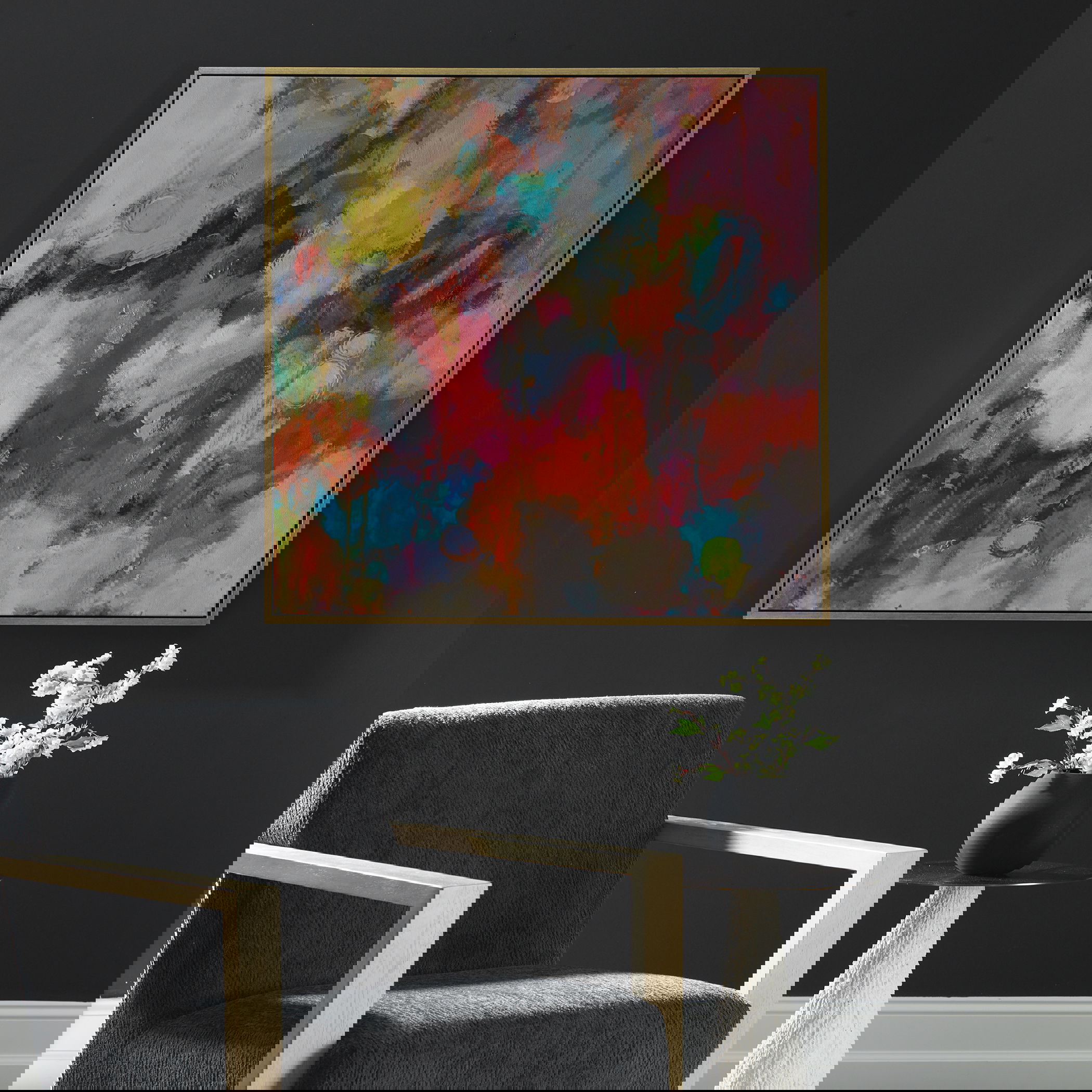 A Colorful Mindset Framed Abstract Art, Painting by Uttermost, 44" width x 44" height x 2" depth View 2